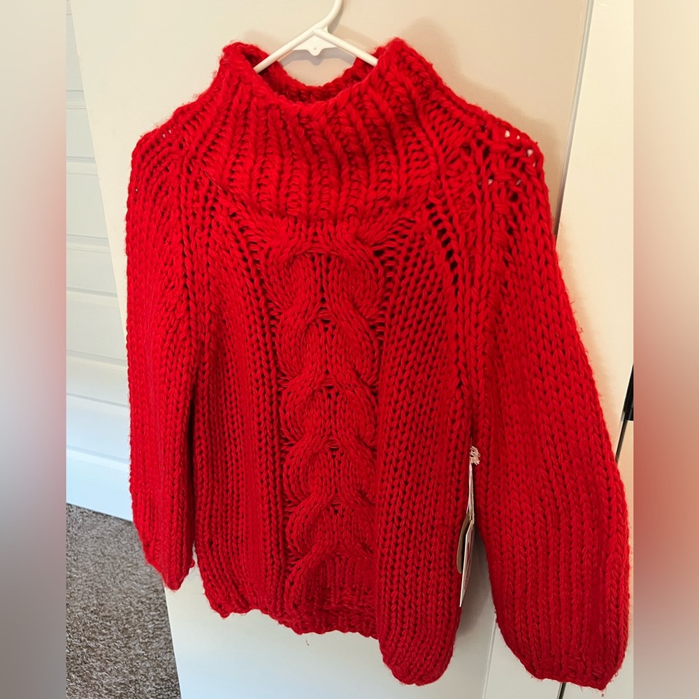 NWT Red Dress Fuzzy red turtleneck